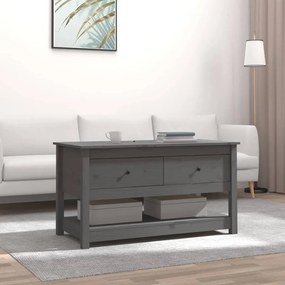 Szürke tömör fenyőfa dohányzóasztal 102 x 49 x 55 cm