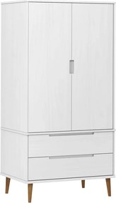 vidaXL MOLDE fehér tömör fenyőfa gardrób 90 x 55 x 175 cm