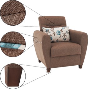 Fotel, sötétbézs, MILO