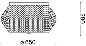 Ideal Lux - Kristály mennyezeti lámpa PASHA 14xE14/40W/230V átm. 65 króm