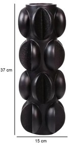 Váza 37x15 cm gyanta/matt fekete