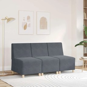 sötétszürke bársony kanapéfotel 55 cm