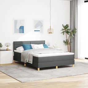 Box Spring Ágy matraccal Sötétszürke 160x200 cm Szövet