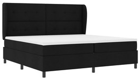 Boxspring Ágy Matraccal Fekete 200x200 cm Textil