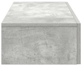 Falipolc fiókokkal betonszürke 80x33x17 cm műszaki fa