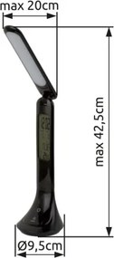 Globo 58329B Újratölthető asztali lámpa plasztik fekete, érintőkapcsoló ki/be, érintőkapcsolós, tartozék: 3,7V 1200mAh. Li-ion, LxH:200X425 Tartozéka: 1xLED 4W 230V, 30-200lm, 4000K