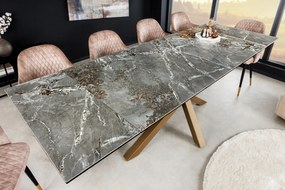 MARVELOUS exkluzív bővíthető étkezőasztal - szürke márvány - 180-220-260cm