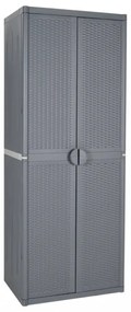 szürke PP rattan kerti tárolószekrény 65 x 45 x 172 cm
