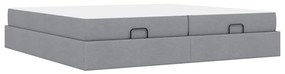 Ágykeret tárolóval Világosszürke 200 x 200 cm szövet