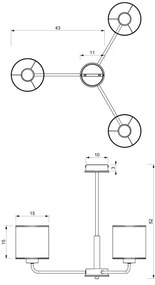 Csillár ATLANTA 3xE27/60W/230V