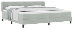 Boxspring Ágy Matrac Közép Szürke 200x200 cm Bársony