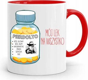 Bögre Piros Vicces Az Én Gyógyszerem Pie*dolto nyomott mintával