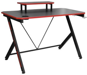 Számítógépasztal LAS VEGAS fekete/piros