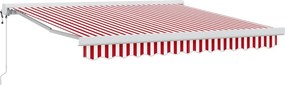 vidaXL Napernyő Piros és Fehér 300 x 250 x 165 cm Pamut és Alumínium