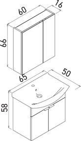 Purus mosdószekrény, 65 cm – TR785PNC1691