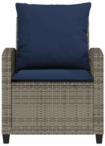 4 részes szürke polyrattan kerti ülőgarnitúra párnákkal