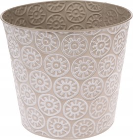 Fém Fedél Virágcserép 21 x 18,5 cm Szürke Dekoráció