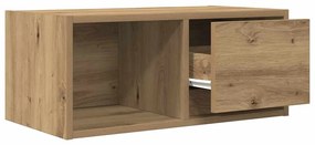 kézműves tölgy színű szerelt fa TV-szekrény 60x31x25,5 cm