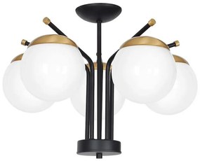 Csillár rúdon CARINA 5xE14/40W/230V fekete