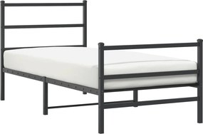 vidaXL fekete fém ágykeret fej- és lábtámlával 90 x 190 cm