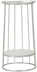 kisasztal ezüst fém vázzal és márvány polc résszel