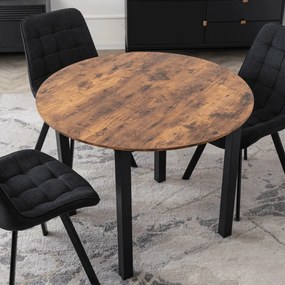 Kerek Étkezőasztal Rusztikus Tölgy Színben. TEO 100 cm