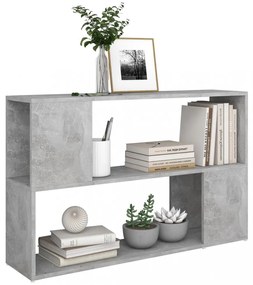betonszürke szerelt fa könyvszekrény 100 x 24 x 63 cm