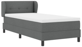 Boxspring Ágy Matrac Készült Sötétszürke Színben, 90x190 cm, Szövet