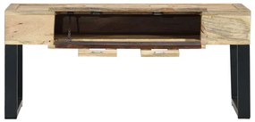 Magnókazetta formájú tömör mangófa dohányzóasztal 100x52x45 cm