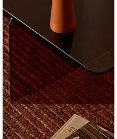 Barna üveg dohányzóasztal 60x120 cm Zaren – Kave Home