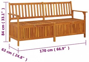 tömör akácfa tárolópad 170 cm