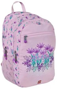 Hátizsák, dulpa rekeszes, LEGO Flowers, rózsaszín-mintás (L202222506)