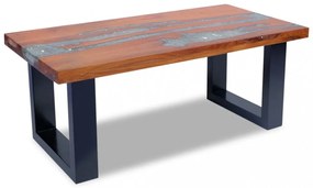 100x50 cm gyantázott tíkfa dohányzóasztal