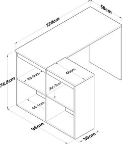 Haril Oak and White íróasztal
