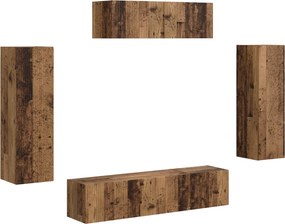 vidaXL TV szekrény 5 pcs Öreg fa