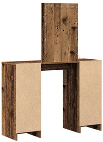 LED Lámpás Öltözőasztal Régi Fa 102x33x135 cm