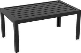 Outsunny Fém Balkon Asztal - Téglalap Alakú Időjárásálló Kávézó Asztal Kertbe, Teraszra 101,5x61x46 cm Fekete | Aosom