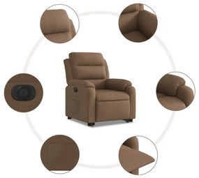 vidaXL elektromos felállást segítő barna szövet dönthető fotel