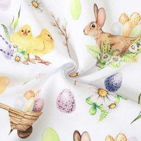 Goldea húsvéti teflon szövet terítőknek - húsvéti szimbólumok 160 cm