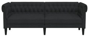 fekete 3 személyes szövet Chesterfield kanapé