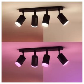 Philips Hue FUGATO 4xGU10 LED RGBW dimm. spotlámpa, 4,2W, 230V, fekete