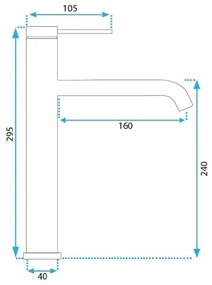REA-B5329 - CLIF mosdócsaptelep 29,5 cm, szálcsiszolt arany
