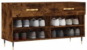 füstös tölgy színű szerelt fa cipőpolc 102x35x55 cm