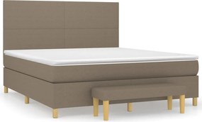 vidaXL tópszínű szövet rugós ágy matraccal 160 x 200 cm