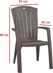 Santorini műanyag kerti szék, cappuccino