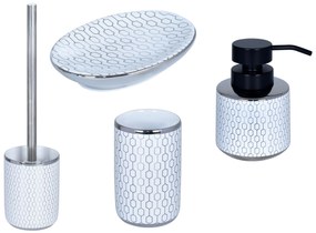 BISK Erga Cadril, álló WC kefe, fehér-króm, ERG-08186