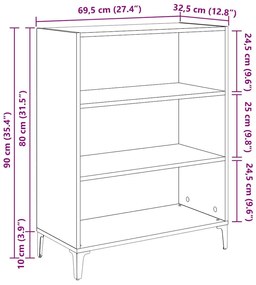 Széf Musta tammi 32.5 x 69.5 x 90 cm Faanyag