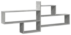 betonszürke szerelt fa fali polc 167,5 x 18 x 68 cm