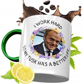 Donald Tusk Zöld Bögre Ajándék Nyomtatott Fotóval