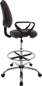 Magasított munkaszék, barna/fekete, TAMBER